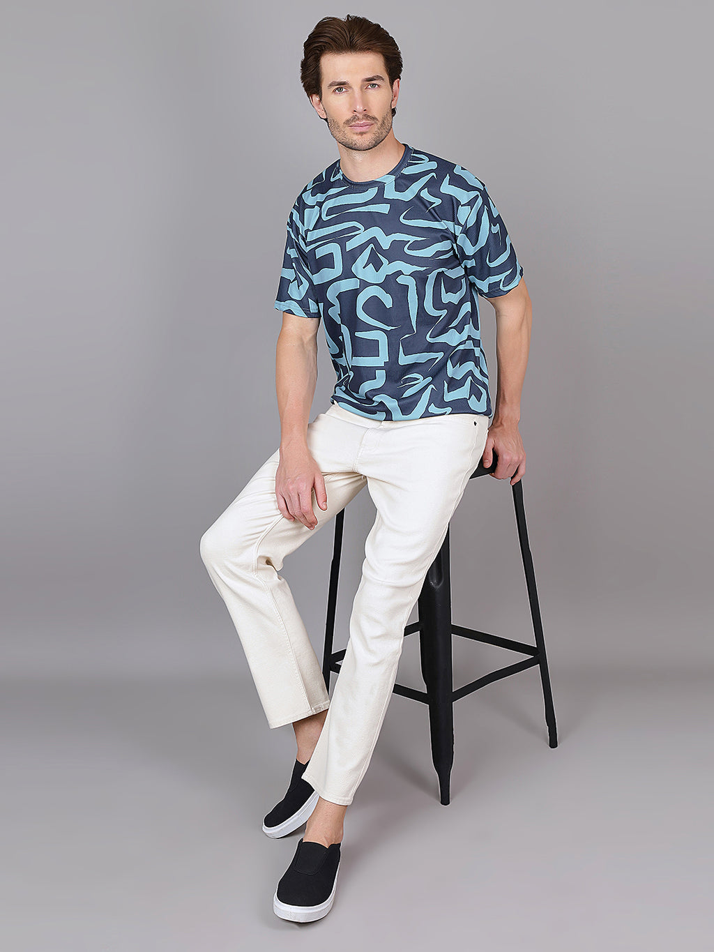 Grey, Navy t-shirt for men - MavinClub Crazybee
