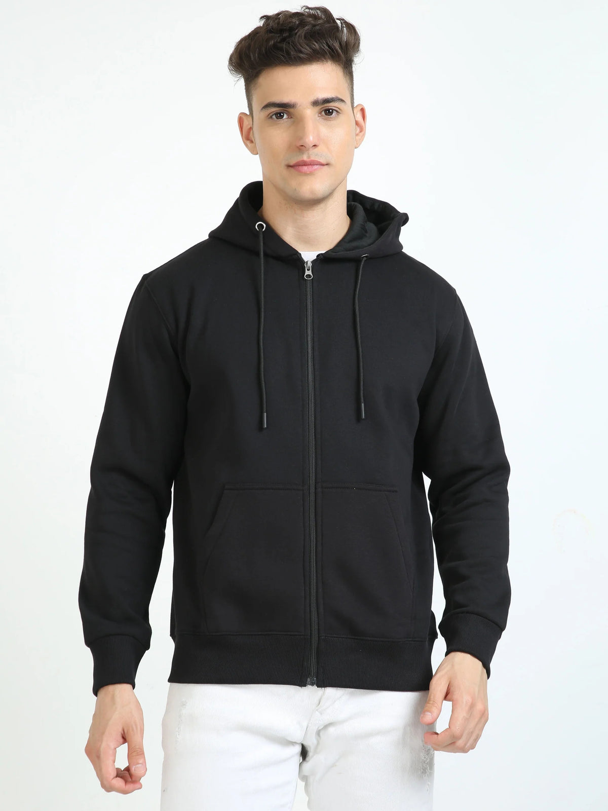 Crazybee<> Zipper BLACK Hoodie
