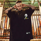 Oversized black, green t-shirt for men - MavinClub