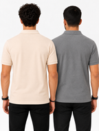 Crazybee || pack of @ POLO_ Zipper_Dark Grey+ OffWHite