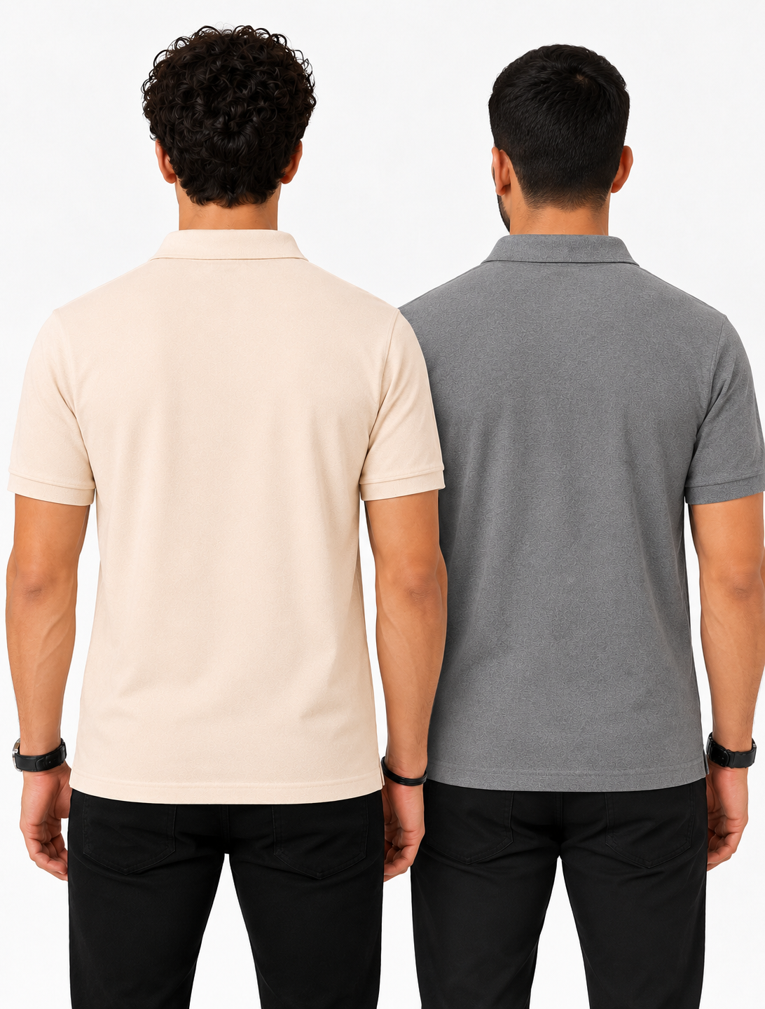 Crazybee || pack of @ POLO_ Zipper_Dark Grey+ OffWHite