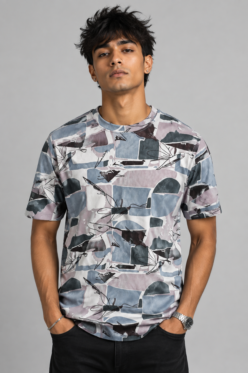 PO2 Cotton Rib <> Stone Flow + Green Tie-Dye