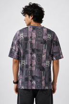 PO2 Cotton Rib <> Purple Tribal Print + Pink Retro Blocks