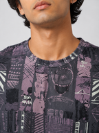 PO2 Cotton Rib <> Purple Tribal Print + Pink Retro Blocks