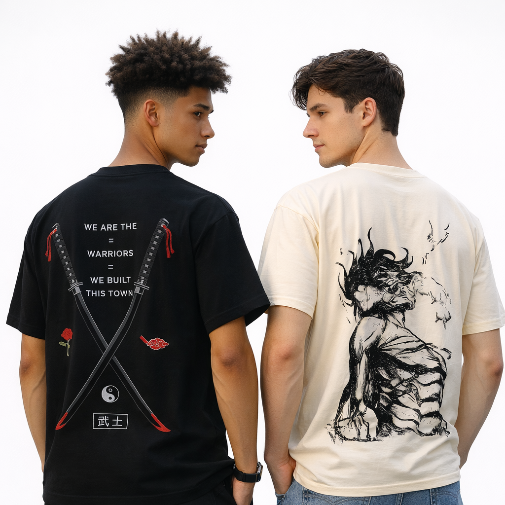 Pack of 2 Off White, White t-shirts combo for men - MavinClub