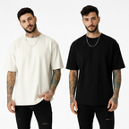 Pack of 2 Off White, Black, White t-shirts combo for men - MavinClub