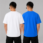 pack of 2 Solid T-shirt- White & Blue