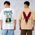 Pack of 2 Tshirts -( Wht_Panda & Beige Paradise )-Deal