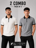Pack of 2 Polo RIB (White_Black & Grey_Black)