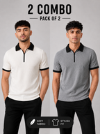 Pack of 2 Polo RIB (White_Black & Grey_Black)