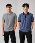 Polo Pack of 2 - (Zip-Rib-Grey & Zip-Dimd_BlueBlack)