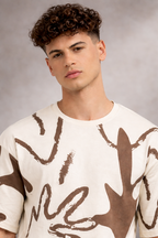 White, Brown t-shirt for men - MavinClub Crazybee