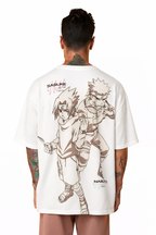 White backprint t-shirt for men - Sasuke - MavinClub