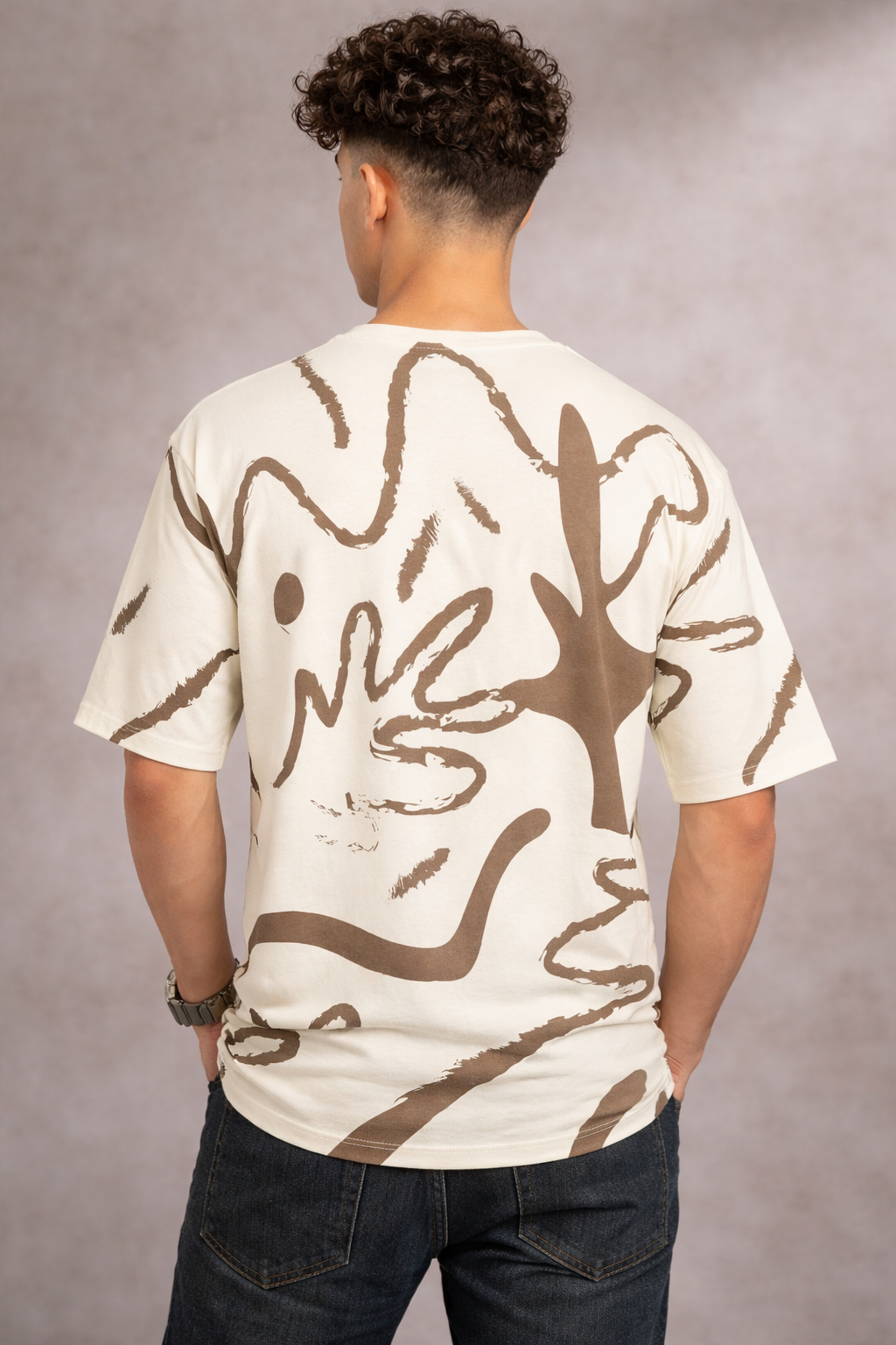 White, Brown t-shirt for men - MavinClub Crazybee