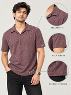 CRAZYBEE || Pack of 2 POLO- Jacquard -Purple + Blue