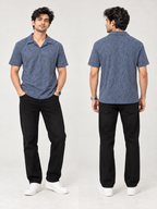 CRAZYBEE || Pack of 2 POLO- Jacquard -Purple + Blue