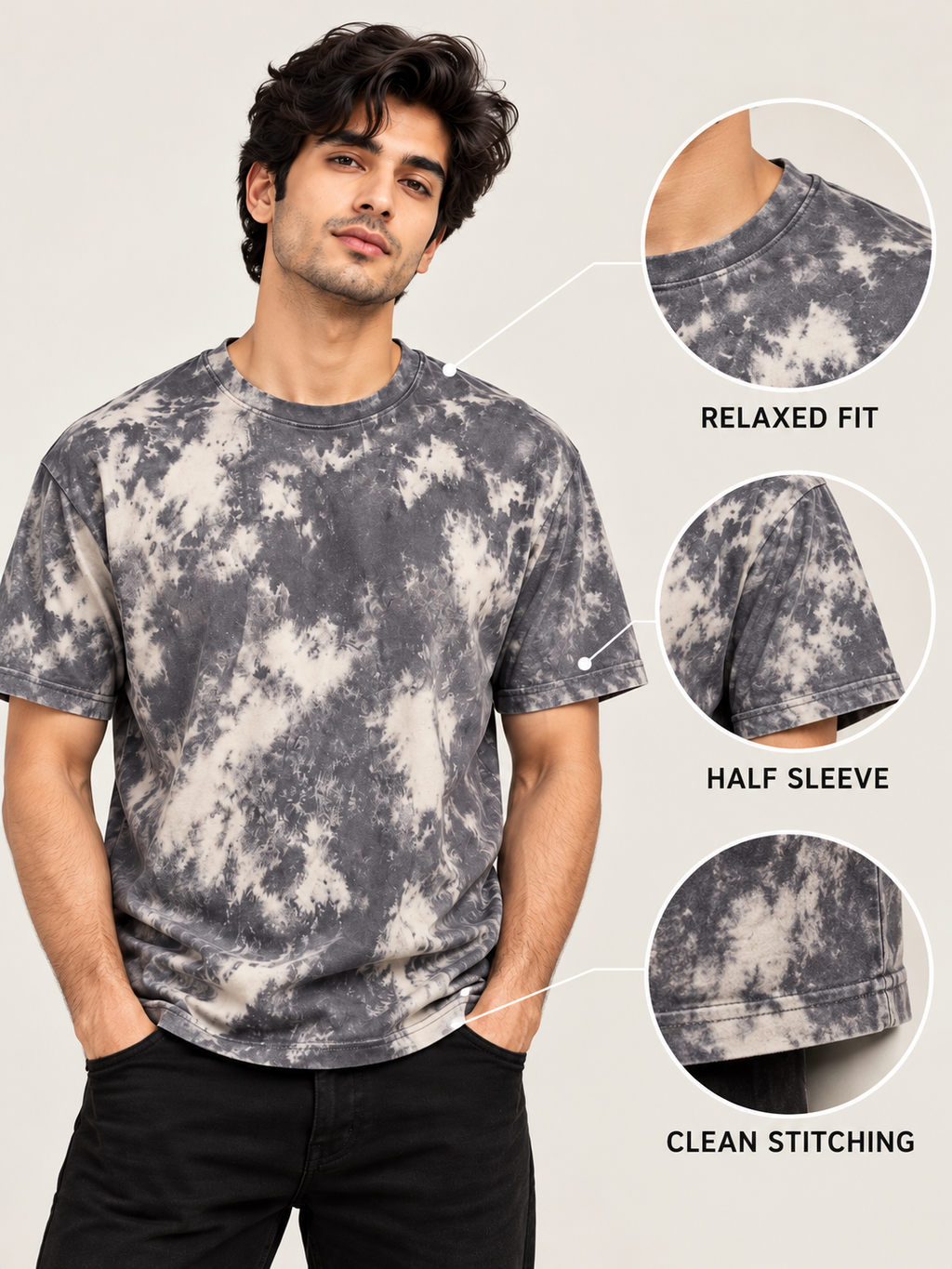 CRAZYBEE || Pack Of 2 - Tie Dye - Grey+Maroon Tie-Dye