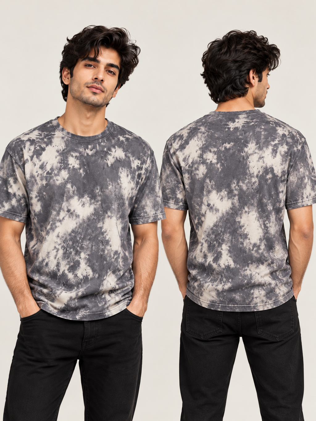 CRAZYBEE || Pack Of 2 - Tie Dye - Grey+Maroon Tie-Dye