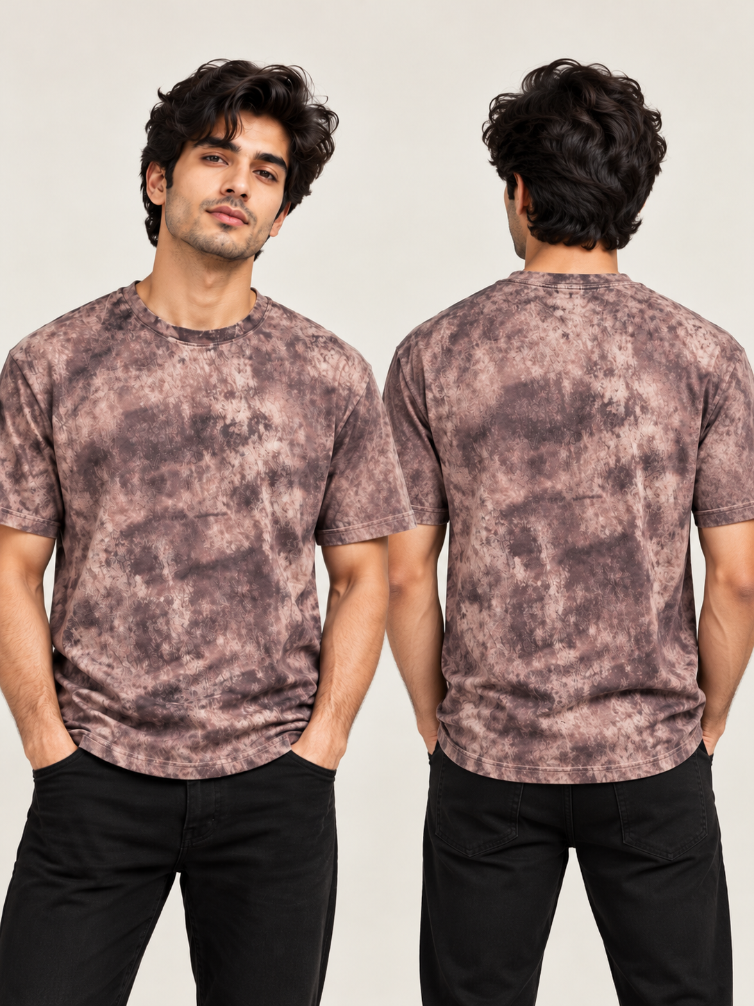 CRAZYBEE || Pack Of 2 - Tie Dye - Grey+Maroon Tie-Dye