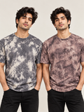 CRAZYBEE || Pack Of 2 - Tie Dye - Grey+Maroon Tie-Dye