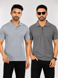 Crazybee || Pack of 2 POLO - Grey_HEX & Zip_DarkGrey
