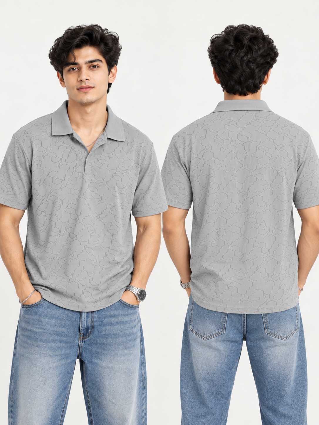 Crazybee || Pack Of 2 POLO- Hex-Brown & Hex-Grey