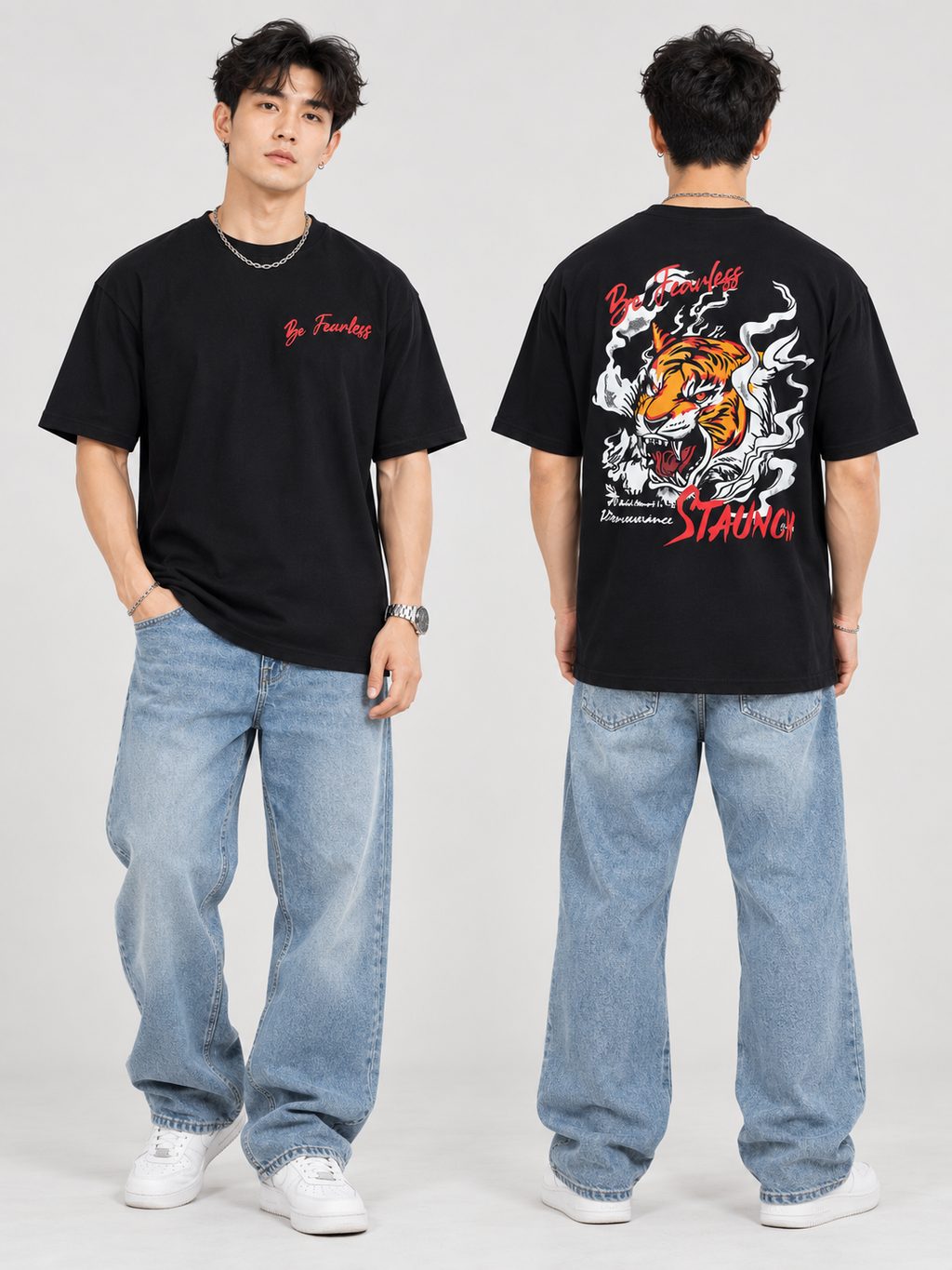 CRAZYBEE || Pack of 2 - Blk-Fearless & Bei_Smile-Deal