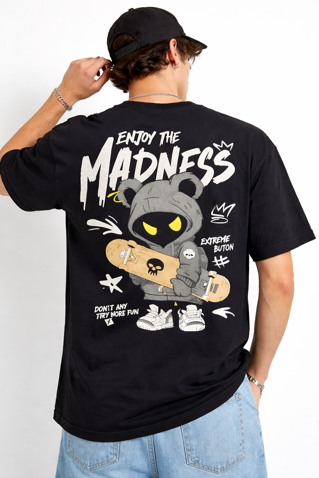 Black, Grey backprint t-shirt for men - MavinClub