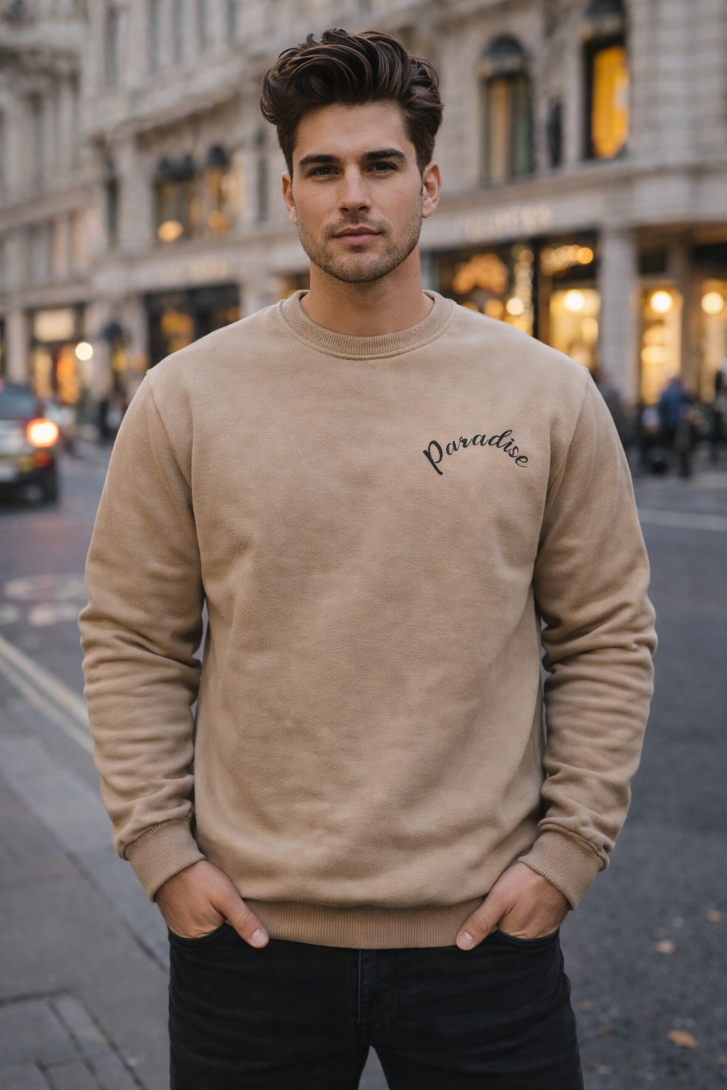 Men's beige hoodie - MavinClub