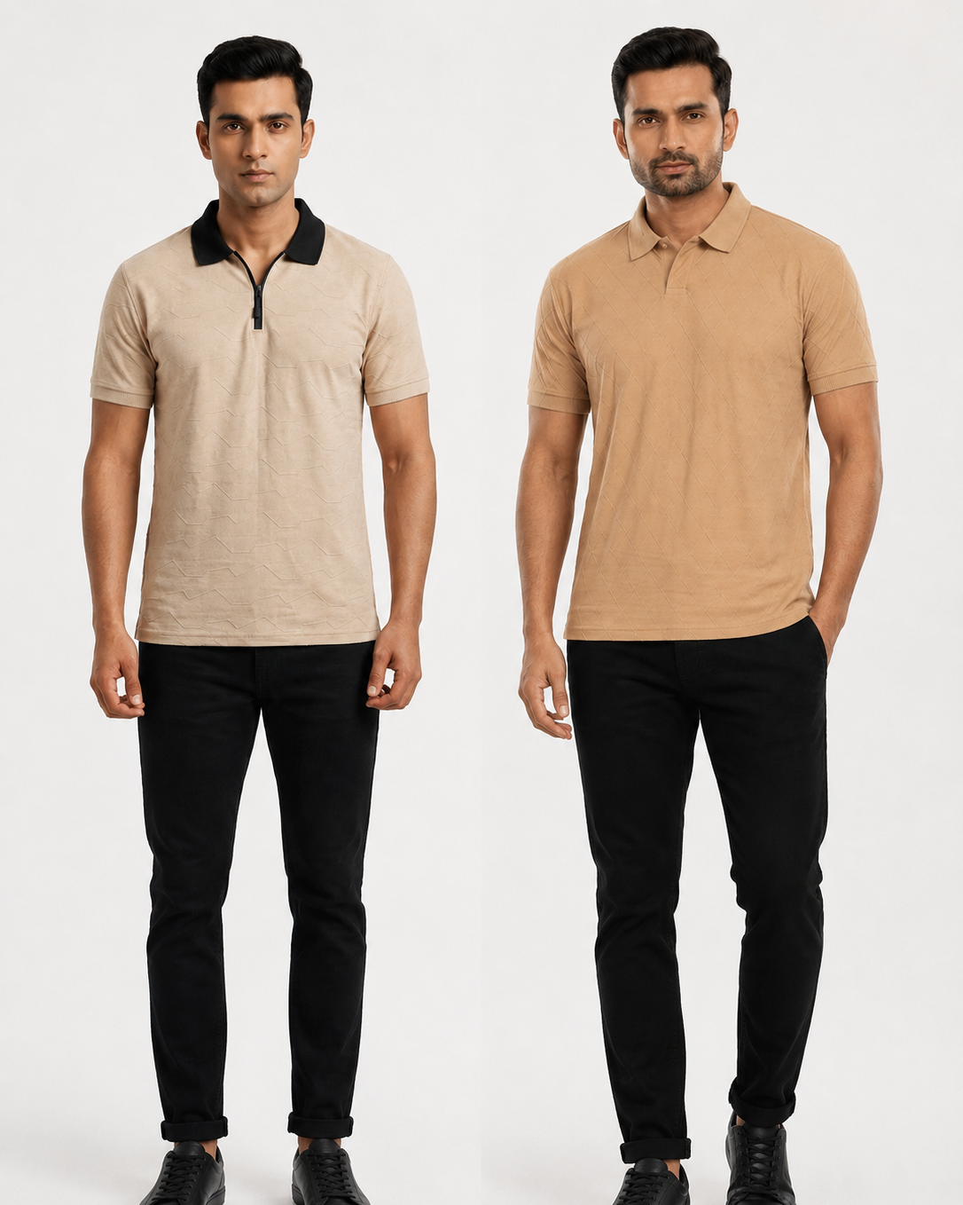 Pack of 2 Beige Diamond Self & Citizen OffWhite/Blk  - Deal