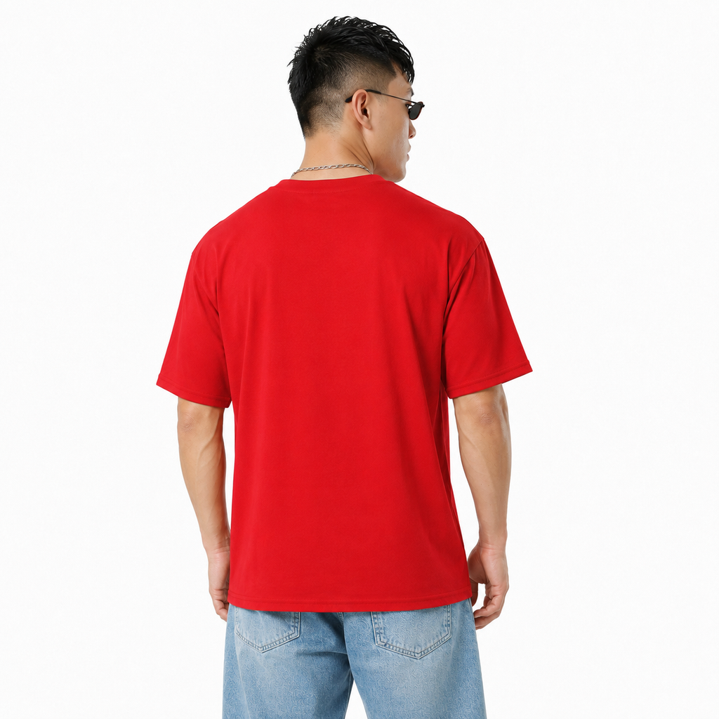 Pack of 2 plain Tshirt (Red & Off white)