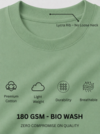 Pack of 2 Plain Tshirt  (Off white & Pista)