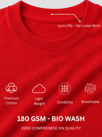 Pack of 2 plain Tshirt (Red & Off white)