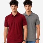 Pack Of 2 Polo (Maroon & Dark Grey)
