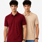 Pack of 2 Polo -- (Beige && Maroon)