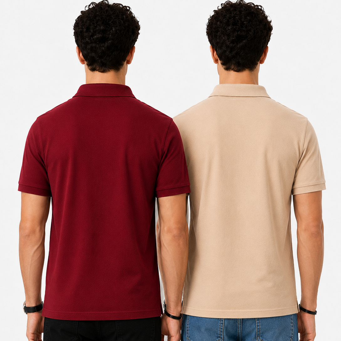 Pack of 2 Polo -- (Beige && Maroon)