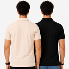 Pack of 2 Polo - (Black & Off White) - Deal
