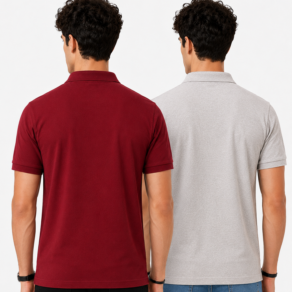 Pack of 2 Polo (Maroon & Light Grey)