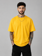 Pack of 2 Plain Tshirt (Yellow & Off white)