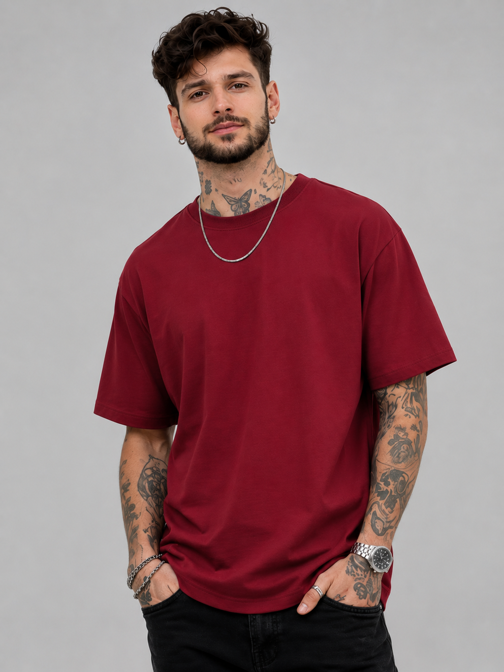 Pack of 2 Plain tshirts (Yellow & Maroon)