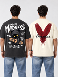 Pack Of 2 Tshirt {Grey Madness & Off_Paradise} - Deal