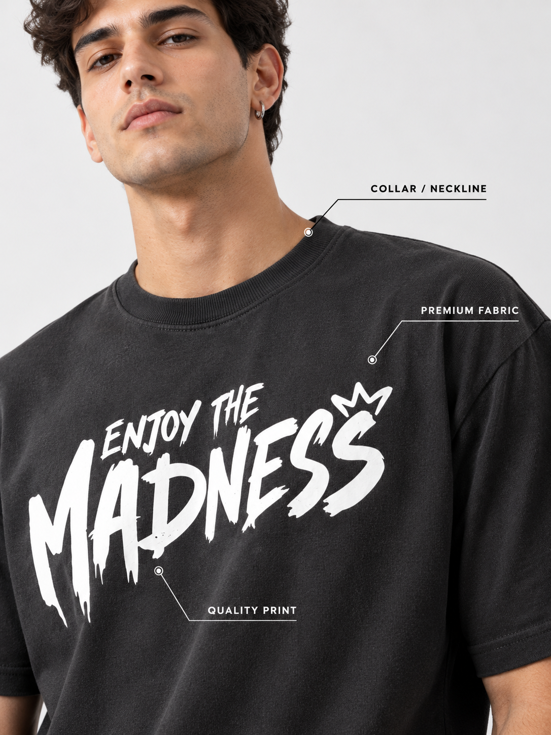 Pack Of 2 Tshirt {Grey Madness & Off_Paradise} - Deal