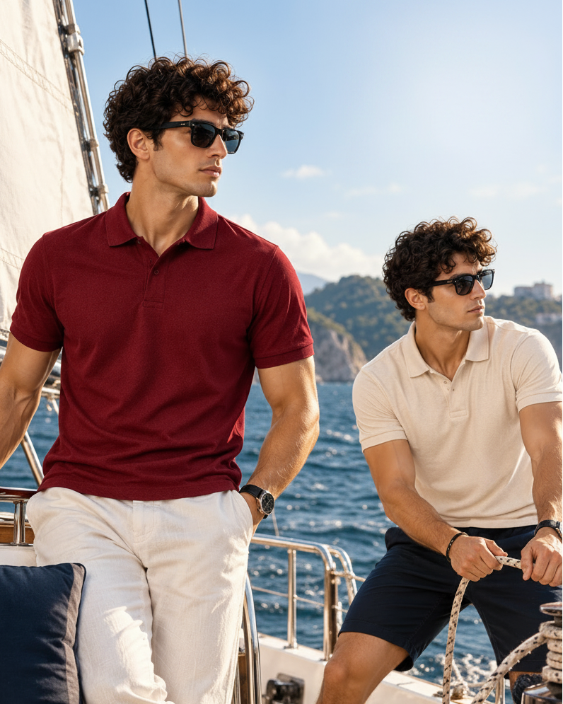 Pack of 2 Polo Tshirt (Maroon & OffWhite)