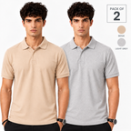 Pack of 2 Polo (Beige & Light Grey) - Deal