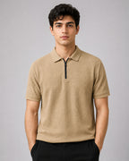 Polo Pack of 2 (Rib-Beige_Zipper & Rib-GreyBlack_Zipper)