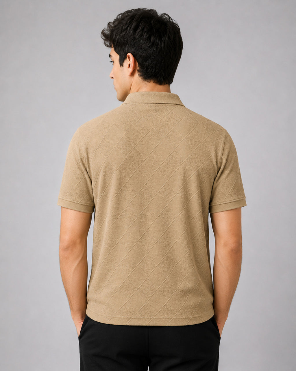 Polo Pack of 2 (Rib-Beige_Zipper & Rib-GreyBlack_Zipper)