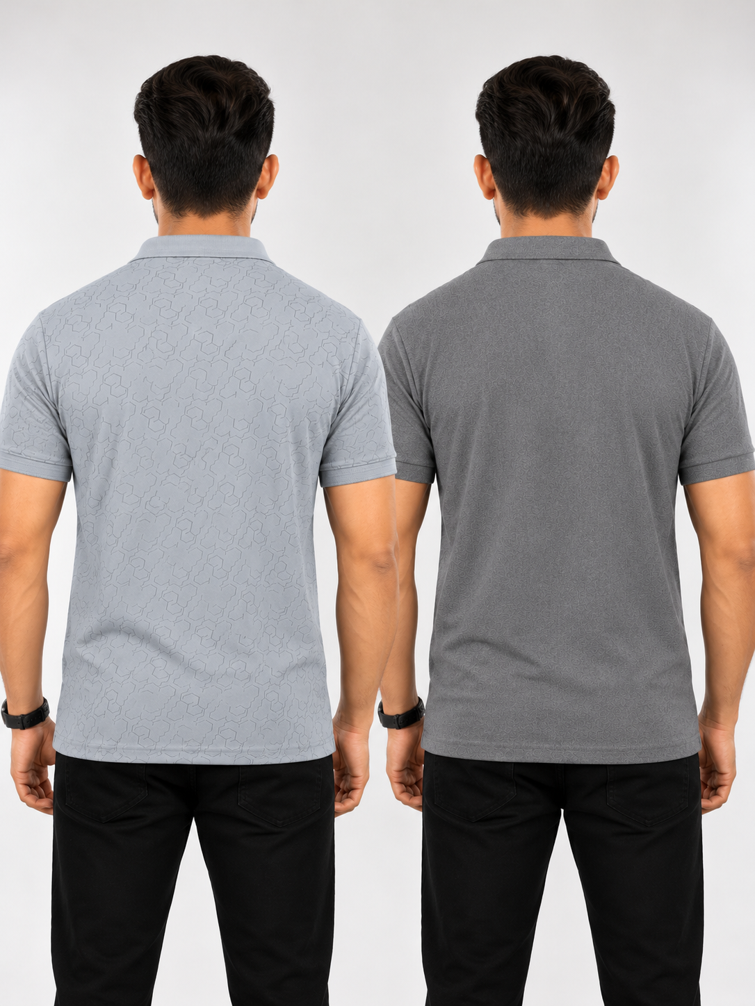 Crazybee || Pack of 2 POLO - Grey_HEX & Zip_DarkGrey
