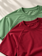 CRAZYBEE || Pack of 2- RAGLAN- Maroon & Pista ranglan