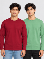 CRAZYBEE || PO2 - FullSlv tshirt- Plain - Pista + maroom