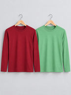 CRAZYBEE || PO2 - FullSlv tshirt- Plain - Pista + maroom